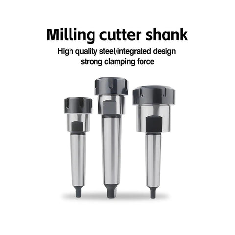 Top Tier Morse Taper Tool Holder Kit For Your MT1 MT2 MT3 MT4 Lathe Or Milling Setup Featuring Rock Hard Collet Chuck Design, three milling cutter shanks in high quality steel.