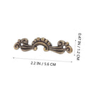 Vintage Zinc Alloy Cabinet Pull Handles 56x17mm showing gold finish and dimensions