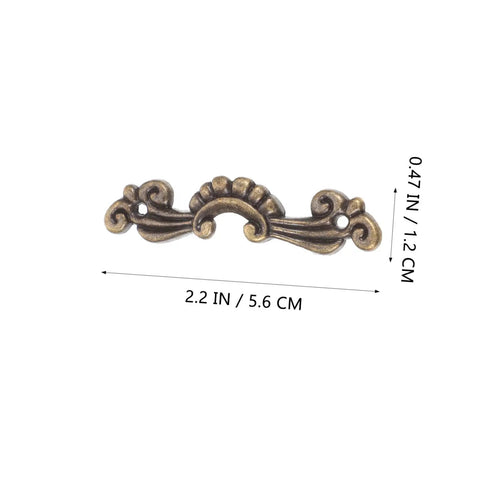 Vintage Zinc Alloy Cabinet Pull Handles 56x17mm showing gold finish and dimensions