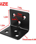20 Piece Heavy Duty Stainless Steel Corner Braces Six Hole L Shape Metal Brackets For Wood Shelves Cabinet Furniture Shelf Framing Reinforcement Right Angle Joint Hardware Built Tough To Keep Things Rock Solid, dimensions shown.