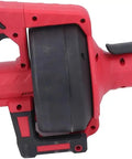 Heavy Duty Cordless Drain Auger With Motorized Cable Feed That Nukes Stubborn Clogs Fast 7 Meter Electric Drain Snake close-up of handle and feed.