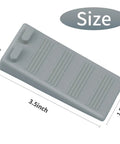 Gray slim door stopper wedge with non-scratch rubber, slip-resistant, size 3.5x1.5 inches, for home and office use.