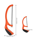 Built Tough Portable Mini Hacksaw Featuring Thickened Carbon Steel Blade And Ten Spare Replacements, orange handle and blade dimensions shown.