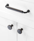 Ten Pack One And One Quarter Inch Oil Rubbed Bronze Cabinet Knobs Brushed Bronze Round Drawer Pulls on white cabinet doors