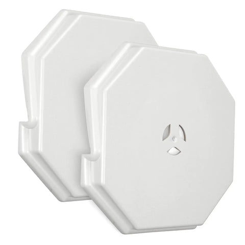 Easy Fit Mounting Block Kit For Vinyl Siding Half Inch Lap White Fits Four To Ten Inch Siding Durable ABS Construction With Paintable Surface No Fuss Simple DIY Mounting And Replacement Solution. White ABS vinyl siding mounting block for 1/2 in lap, front view