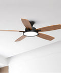 52 Inch No Fuss Quiet Ceiling Fan With Light And Remote Easy Setup Low Profile Flush Mount Ceiling Fan Reversible Blades