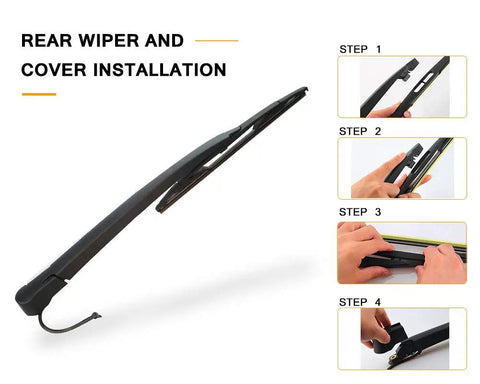 Fresh Rear Wiper Arm And Blade Direct Swap For Cadillac Escalade GMC Yukon Chevy Tahoe And Suburbans assembly with installation steps.