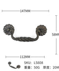 European Style Zinc Alloy Cabinet And Drawer Handle Black Finish Vintage Hardware For Cabinets And Doors Antique Look Pull