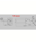 Technical diagram of Micro Worm Gear Motor 050 N30 N20 3V To 12V DC Right Angle Output Shaft All Metal Gearbox Slow Speed Reduction