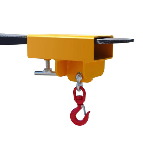 Heavy Duty Forklift Lifting Hook With 2 Inch Receiver Hitch And Lifting And Towing Attachment, 2.2 Ton Max Capacity, Lightweight Single Fork Design