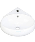 Corner Wall Mounted Bathroom Sink White 14.5 Inch With Overflow, Space Saving Basin for Small Baths or Powder Rooms, Easy Installation