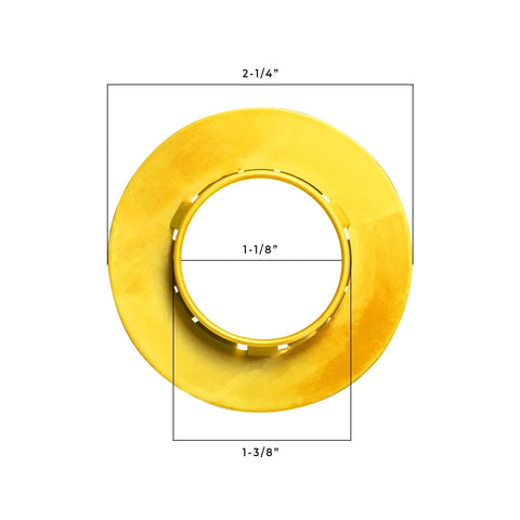 100 Pack Yellow Snap Fit Bushings For Metal Studs Low Voltage Cable Protection Polypropylene Wire Grommets with dimensions.