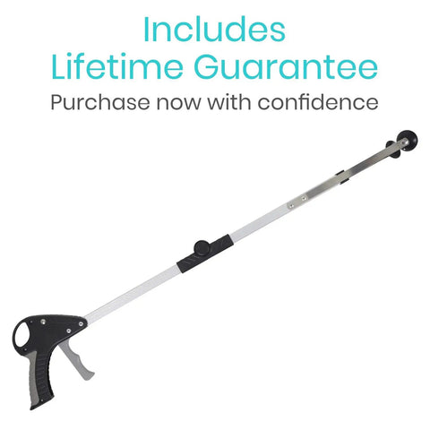 Foldable Suction Reacher Grabber Tool for Seniors and Disabled, 32 Inch Reach, Heavy Duty Picker for Trash, Cups, Behind Furniture and High Shelves, No Bending, Easy Grab Grabber With Folding Design