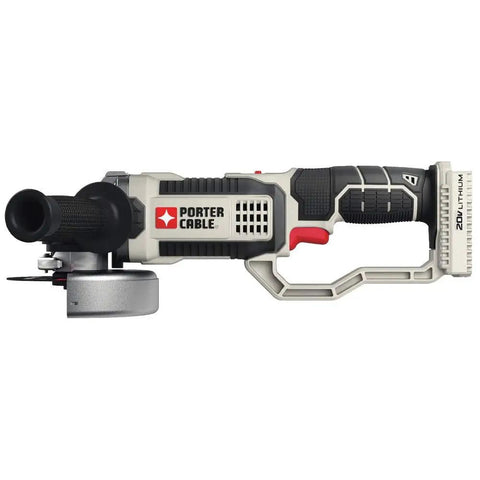Professional 20V Max 4.5 Inch Angle Grinder featuring a rock hard cast housing and a slick overmolded grip.