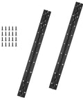 Top Shelf Hella Durable 2 Pack 18 Inch Black Stainless Steel Full Length Piano Hinges and mounting screws for installation.