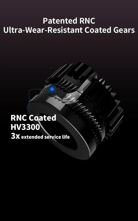 RNC coated gear for DXC Dual Gear Direct Drive Extruder Upgrade For Creality K1 Series Printers, showcasing durability and design.