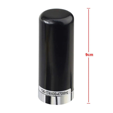 Dual Band Ham Radio Antenna VHF 136-174 MHz UHF 400-470 MHz Low Profile PL259 Male Connector, 9cm, black cylindrical design