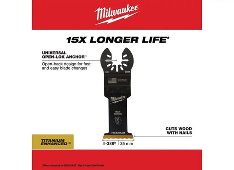 Pro Grade High Carbon Steel Reciprocator Blades Built Tough To Smash Through Wood Metal And Drywall 1-3/8 Inch image featuring universal open-lok anchor design.