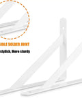12 Inch Heavy Duty L Shelf Brackets Set Of 6 For DIY Floating Shelves, 90 Degree Metal Supports With Screws in white finish.