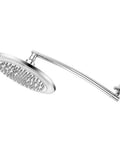 Color Changing LED Rainfall Shower Head 10 Inch With Water Powered Temperature Color Shift And 15 Inch Arch Height Adjustable Extension Arm In Chrome Finish For Overhead Coverage And A Dope Spa Vibe Shower Experience