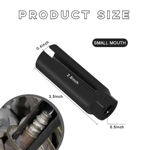 Oxygen Sensor Socket With Side Wire Cutout For Quick No Fuss O2 Sensor Removal And Installation, 1/2 Inch Drive By 7/8 Inch 6-Point