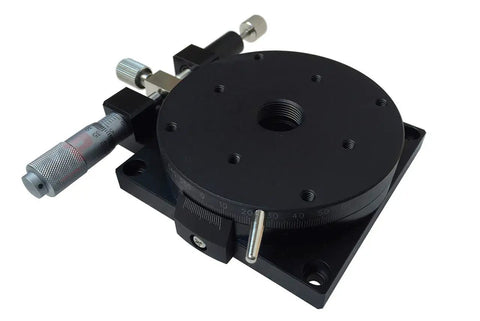 Rotary Positioning Table 80 mm Diameter With Ball Bearing Build Ready To Roll, Manual Rotation Stage with fine lock and dial