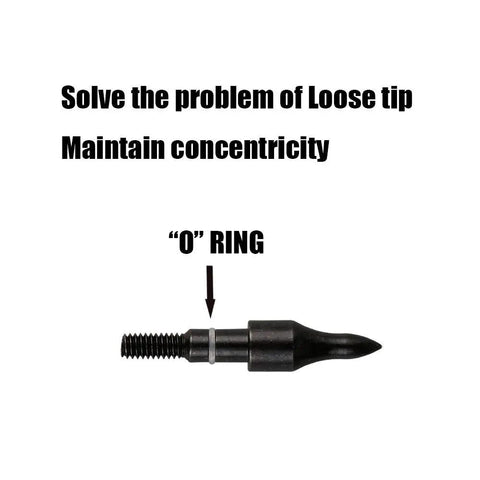 Diagram showing O ring on arrow tip for 30 Inch Fiberglass Archery Practice Arrows With Replaceable Arrowheads And Nickel Plated Steel Tips