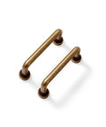 Antique Brass Cabinet Pulls Set Of 6 For Kitchen And Dresser Solid Zinc Alloy Drawer Handles Vintage Industrial Vibe