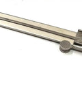 VMRG Non-Digital Vernier Caliper | Metric & Imperial Measuring Tool | Precision Manual Caliper for Inside, Outside, Depth & Step Measurements | Steel Plated Body side view showing measurement jaws.