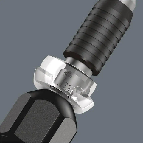 Close-up of Micro ESD Adjustable Torque Screwdriver 2.0 To 6.0 Ncm With Quick Release Chuck, showing metal chuck and grip.
