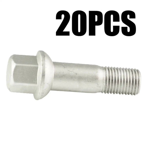 20 pcs Top Tier Wheel Lug Bolts And Nuts Kit Fit For Benz GLE350 GL E450 Maybach S560 S450 Class E 16-17 To 2011 Models W220 W204 W164 Secure Lock Heavy Duty Hardware Replacement Parts silver steel bolt