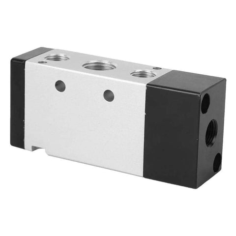 Industrial Pneumatic Solenoid Valve For Air Control, 2 Position 5 Way Aluminum Alloy Body, G3 8 Inch Ports, Model 4A310-10