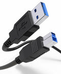 Built Different Fifteen Foot USB Type A To Type B Cable with black connectors and a 15ft length for printers and scanners.