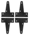 Heavy Duty Outdoor Gate Hinges T Strap Tee Hinge Set For Wooden Fences And Gates With Rust Resistant Finish Built To Last And Easy Mount Hardware For Multiple Gates, black metal