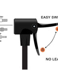 High Pressure Bike Floor Pump 160 PSI With Dual Presta And Schrader Valves nozzle illustration, showing easy switch and no leaks feature.