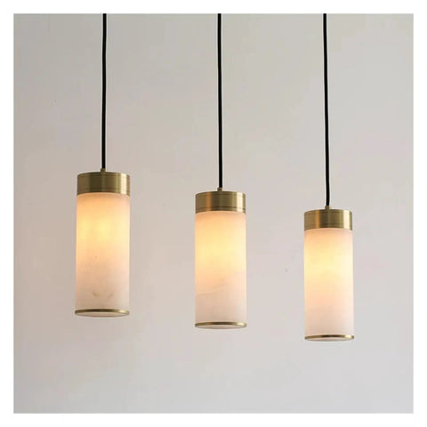 Marble Pendant Light E27 Home Modern Minimalist Decorative Lamps 3 Head Adjustable Hanging Lamp Living Room Dining Room Bedroom,for Restaurants with brass caps.