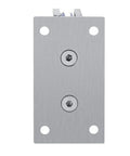 Heavy Duty Black High Carbon Steel Frameless Shower Door Hinge With Smooth Auto Closing Action Fits 8Mm To 10Mm Glass And 800Mm Widths, front view showing mounting brackets.