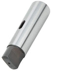 Side view of MT5 to MT2 taper reducing adapter sleeve; high-speed steel lathe milling tool