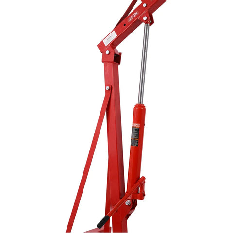 Gutsy Heavy Duty Folding Engine Hoist And Cherry Picker Shop Crane featuring adjustable hydraulic ram and robust steel frame.