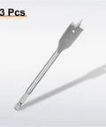 Three Piece Spade Drill Bit Set Three Quarter Inch Paddle Flat Bits For Woodworking With Quick Change One Quarter Inch Hex Shank Durable