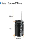 Heavy Duty 1000uF 63V Electrolytic Capacitor 16x25mm showing radial leads and measurements for TV VCD LCD Monitor Speaker