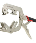 Monster & Master metal welding pipe plier clamp, 10-inch, fast-release C-clamp with large V-pads, front view