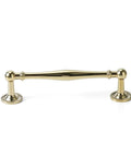 Premium Solid Brass Cabinet Pull And Drawer Knob With Modern Grooved Base in Antique Brass Finish, Sleek Design
