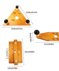Heavy Duty Electric Wood Slotting And Chamfering Machine Inside Roll Away Case For Crisp Corner Bevels with three attachment pieces.