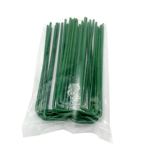 Heavy Duty Garden Ground Stakes 6 Inch U Shaped Steel Pegs For Lawn Fabric Netting Matting Pro Grade Landscape Anchors 20 Pack Sturdy Nails