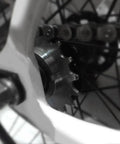 Close-up of Beefy Steel Freewheel For Fixed Gear Bikes With Lockring, 13T cog installed on a bike wheel for smooth power transfer.