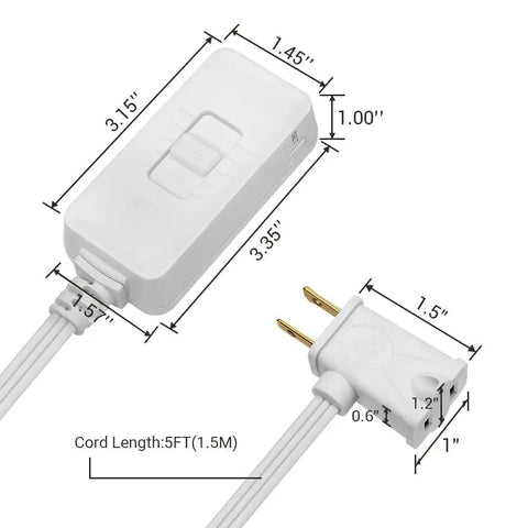Plug In Dimmer Switch For Dimmable LED CFL And Incandescent Bulbs, Full Range Slide Control, Smooth Stepless Dimming, 5 Foot Extension Cord, ETL Listed, Easy Plug In Lamp Dimmer For Cozy Home Vibe