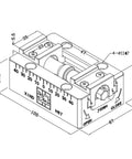 Heavy Duty Cnc Self Centering Vise Delivers Dead On Precision Milling Machine Tool Grip and No Sweat Quick Swap Jaw Setup For Irregular Shapes And Pro Shop Pcb Routing Tasks, detailed drawing of dimensions and features.