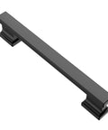 20 Pack Slick Matte Black Cabinet Pulls 5 Inch Hole Centers Solid Cabinet Hardware Handles For Cabinets And Drawers Kitchen And Furniture Upgrade AL3061MB Durable Build. Matte black cabinet pull, angled view.