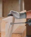 User operates 12 Volt Flexi Click Cordless Drill Driver With Magnetic Bit Holder Offset Angle Adapter Compact Bare Tool for woodworking.